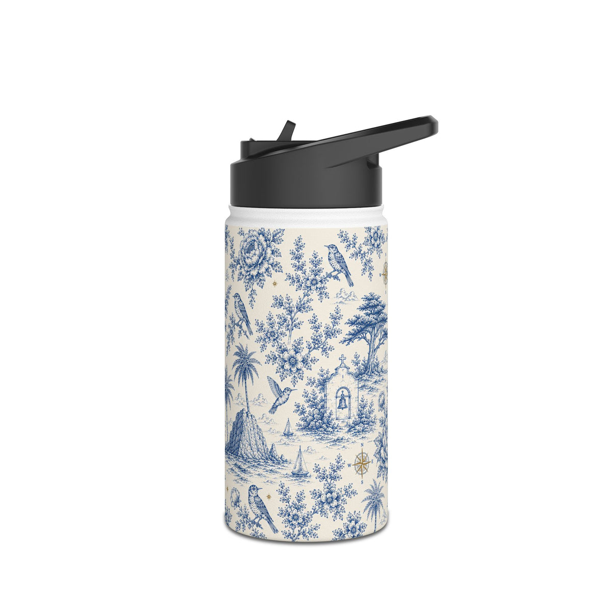 Toile Coastal Water Bottle | California Toile Collection