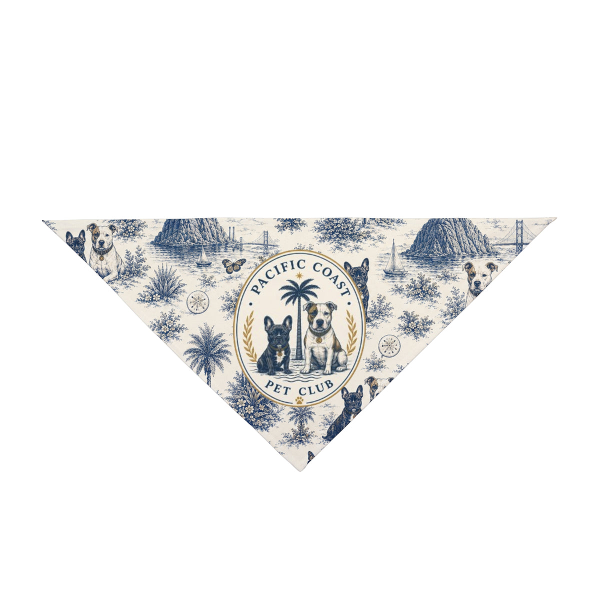 Toile Crest Bandana | Pacific Coast Pet Club | Pacific Coast Edition