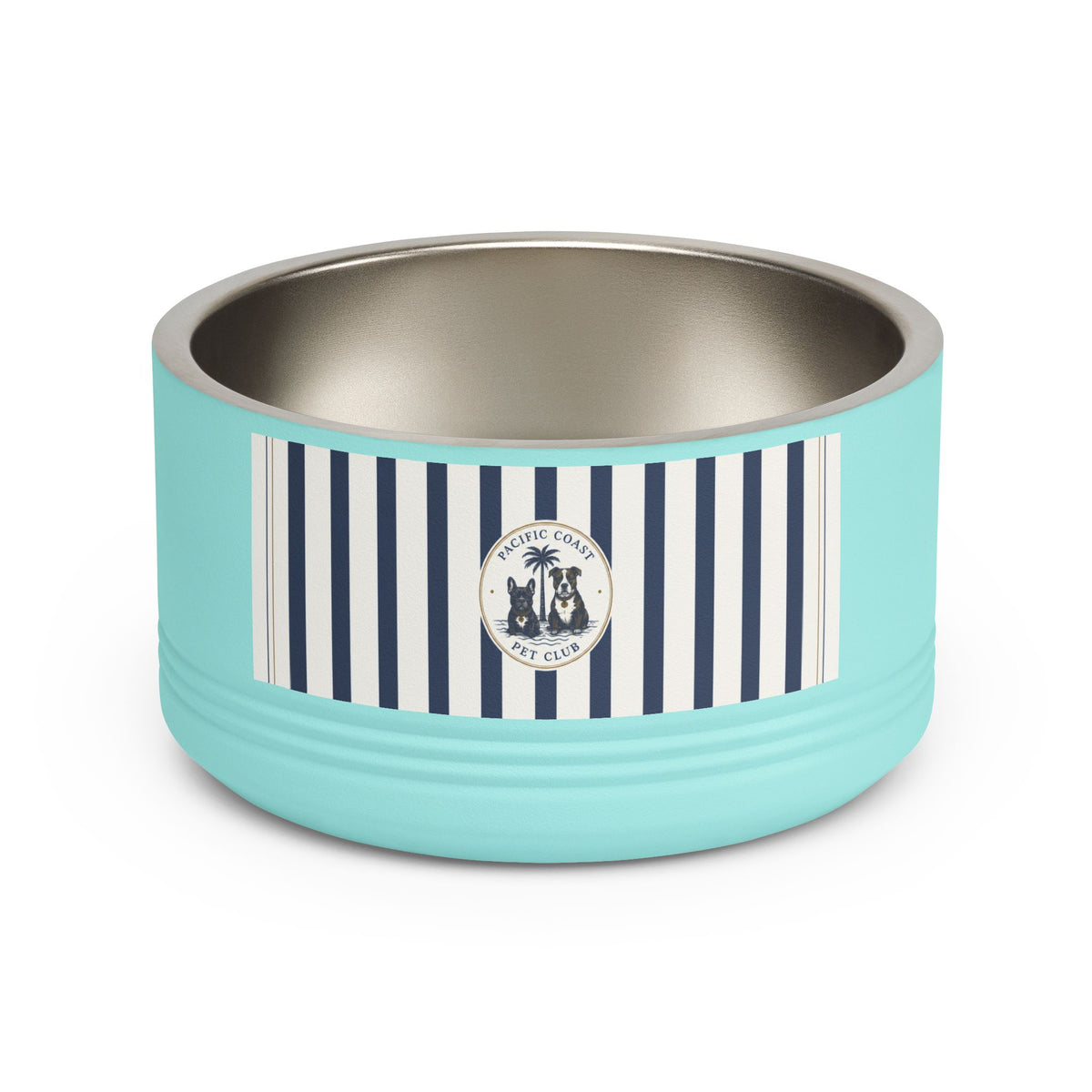 Nautical Stripe Stainless Pet Bowl | Pacific Coast Pet Club | Pacific Coast Edition