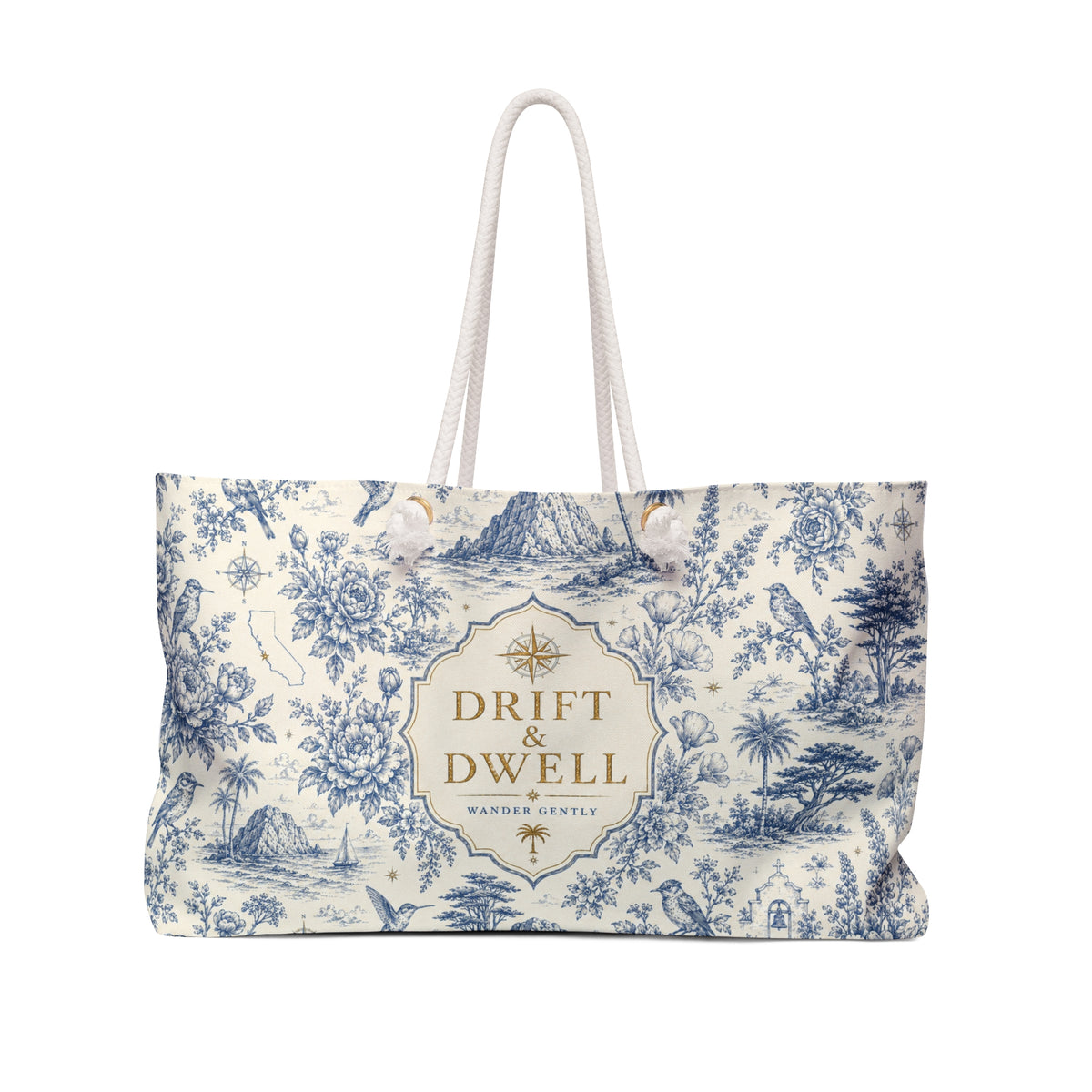 California Vintage Map Weekender Bag | California Toile Collection | Pacific Coast Edition