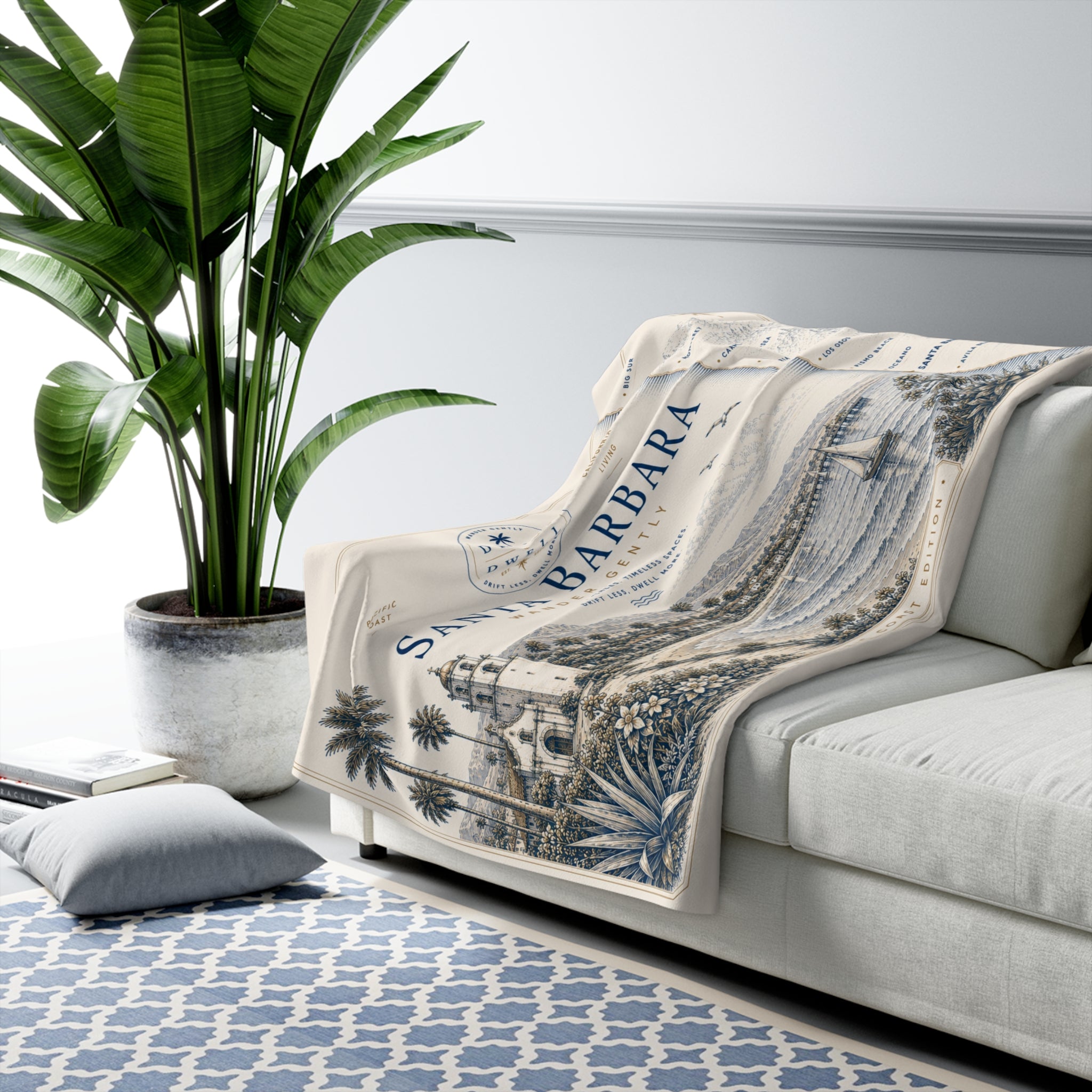 Santa Barbara Sherpa Fleece Blanket | Pacific Coast Edition