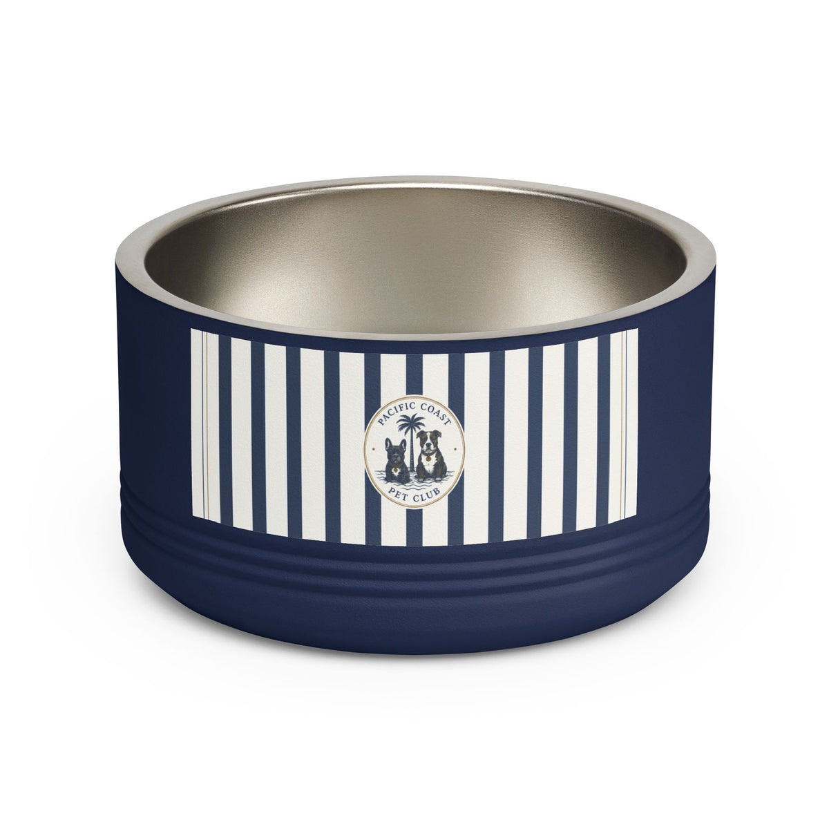 Nautical Stripe Stainless Pet Bowl | Pacific Coast Pet Club | Pacific Coast Edition