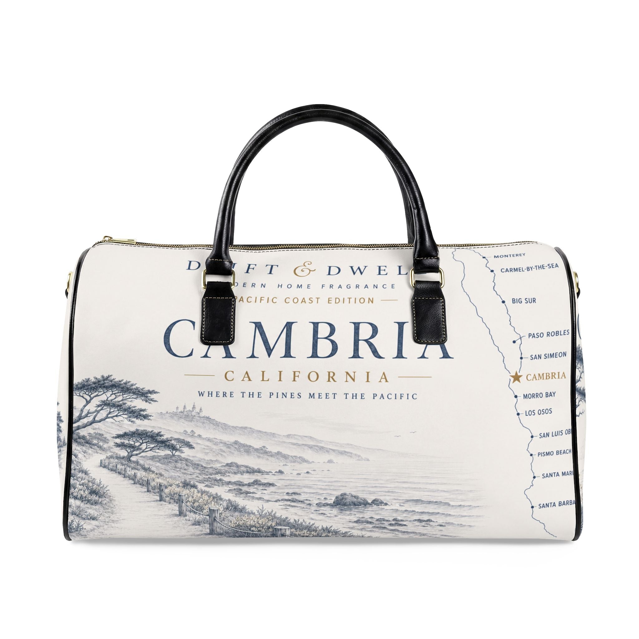 Cambria California Faux Leather Travel Bag | Pacific Coast Edition