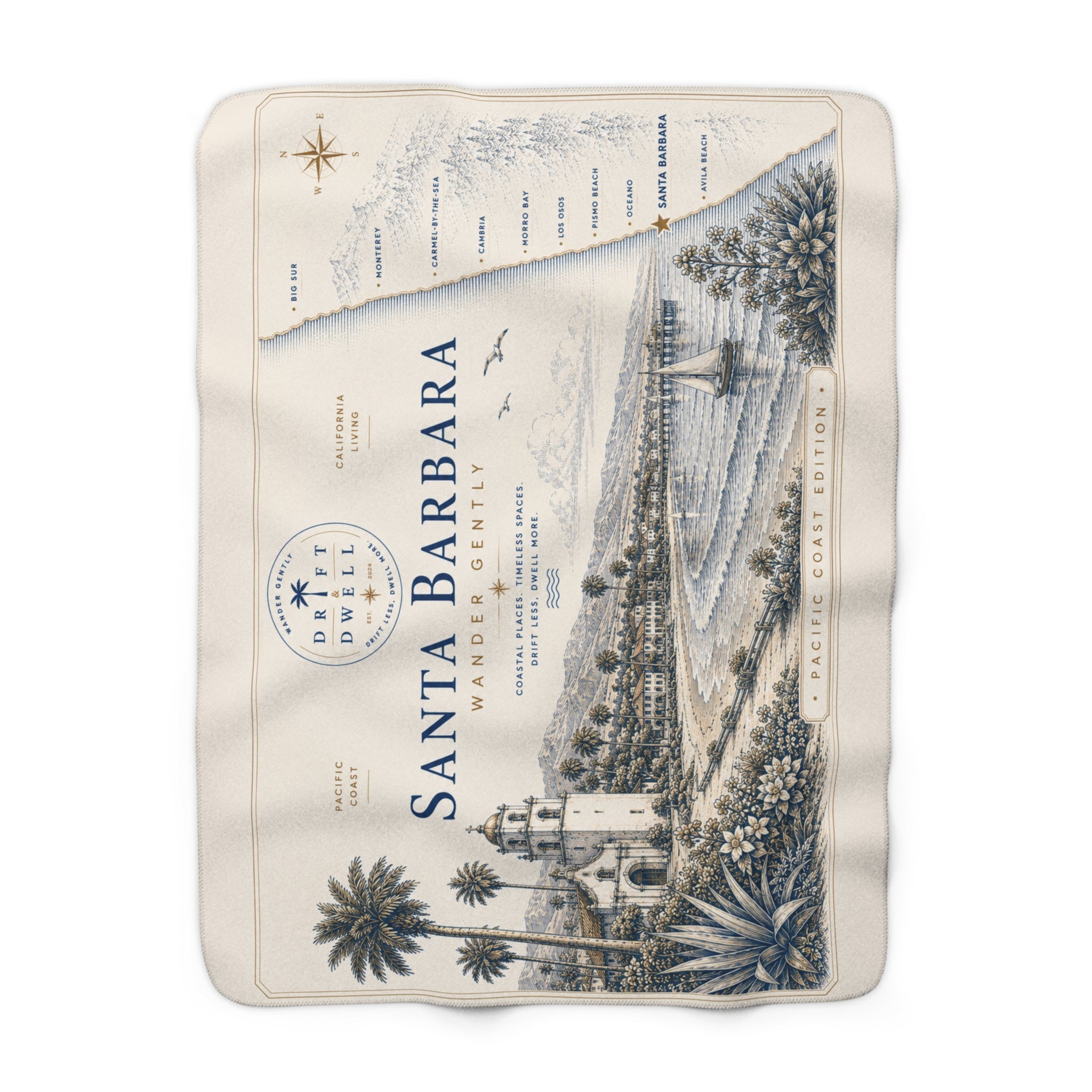 Santa Barbara Sherpa Fleece Blanket | Pacific Coast Edition