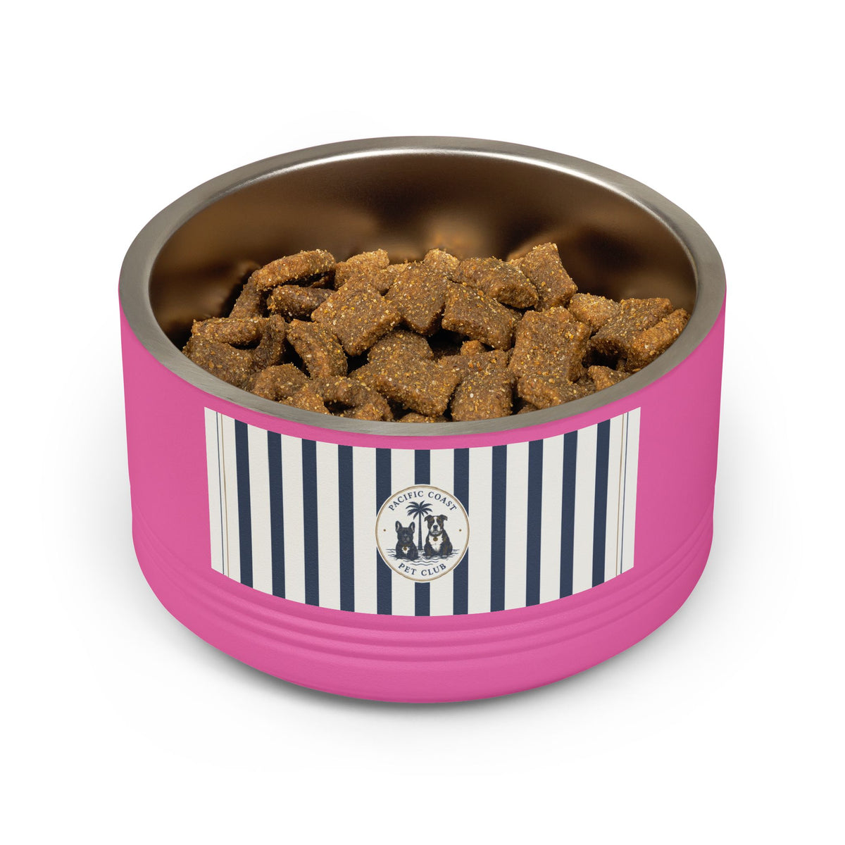 Nautical Stripe Stainless Pet Bowl | Pacific Coast Pet Club | Pacific Coast Edition