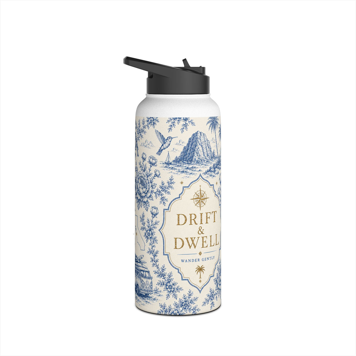 Toile Coastal Water Bottle | California Toile Collection