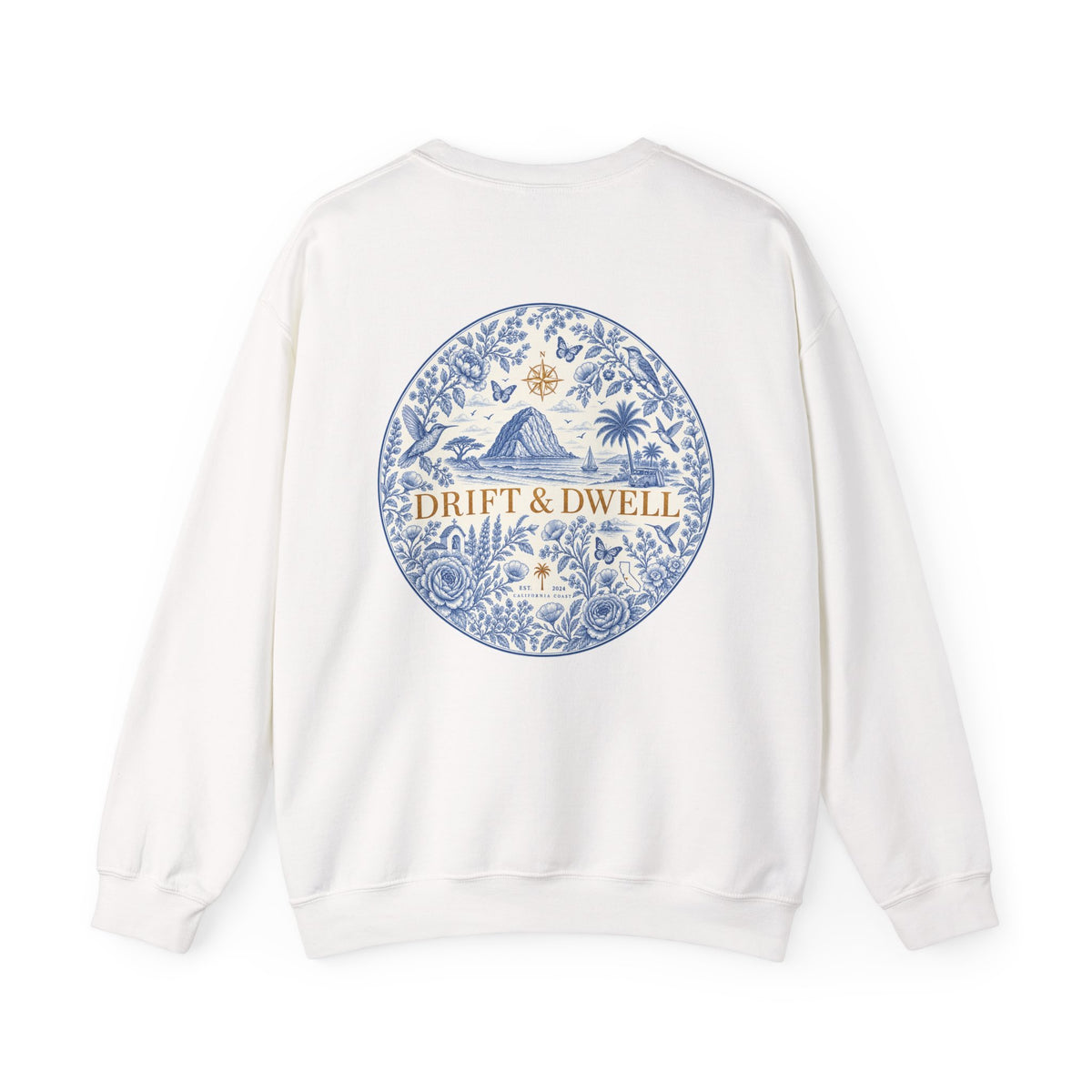 Drift & Dwell Crewneck Sweatshirt | California Toile Collection | Pacific Coast Edition