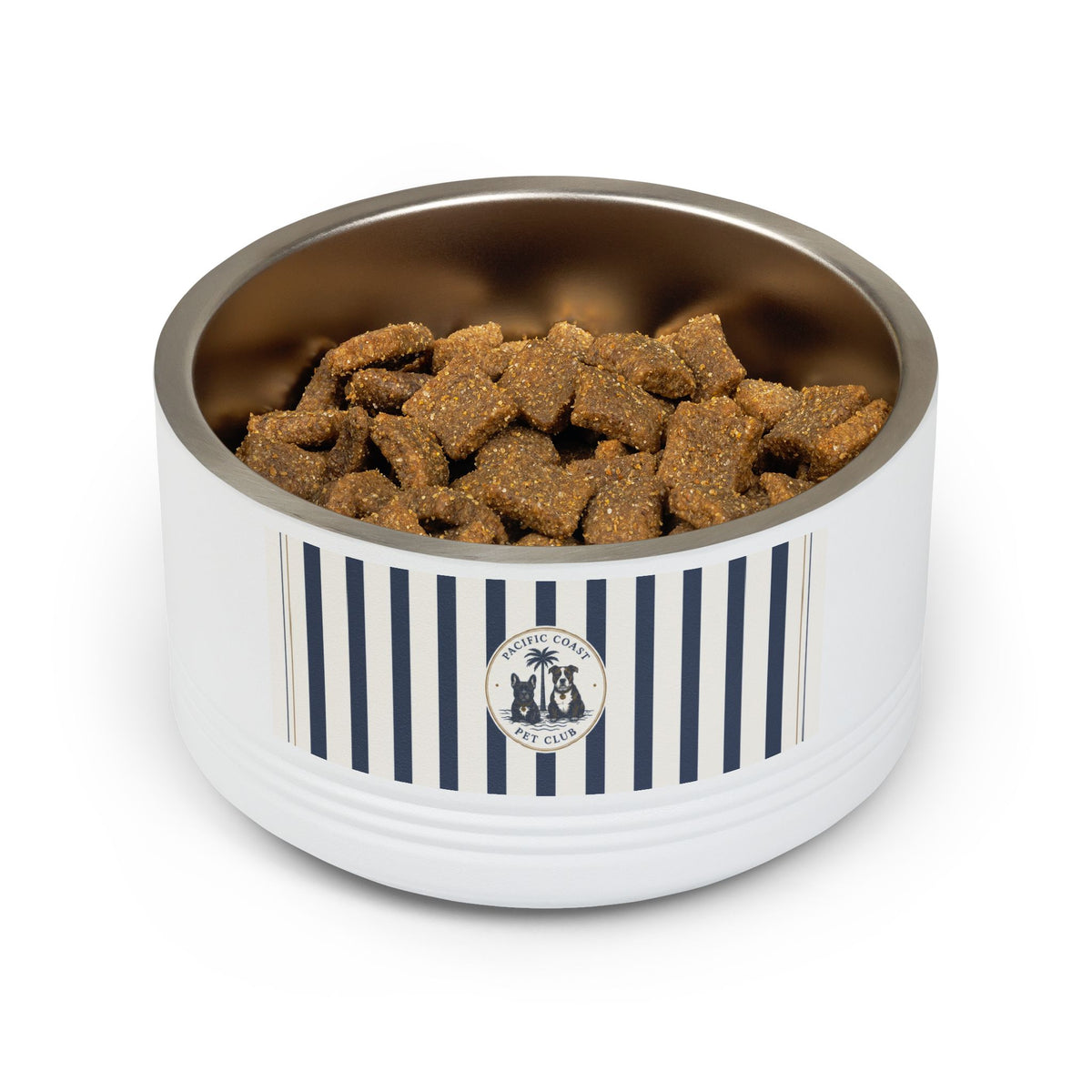 Nautical Stripe Stainless Pet Bowl | Pacific Coast Pet Club | Pacific Coast Edition