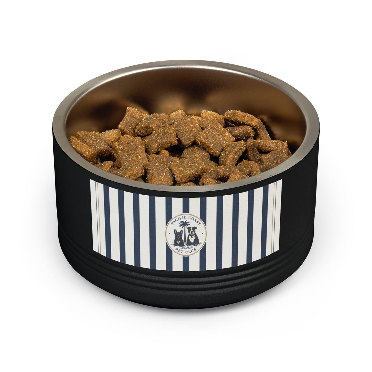 Nautical Stripe Stainless Pet Bowl | Pacific Coast Pet Club | Pacific Coast Edition