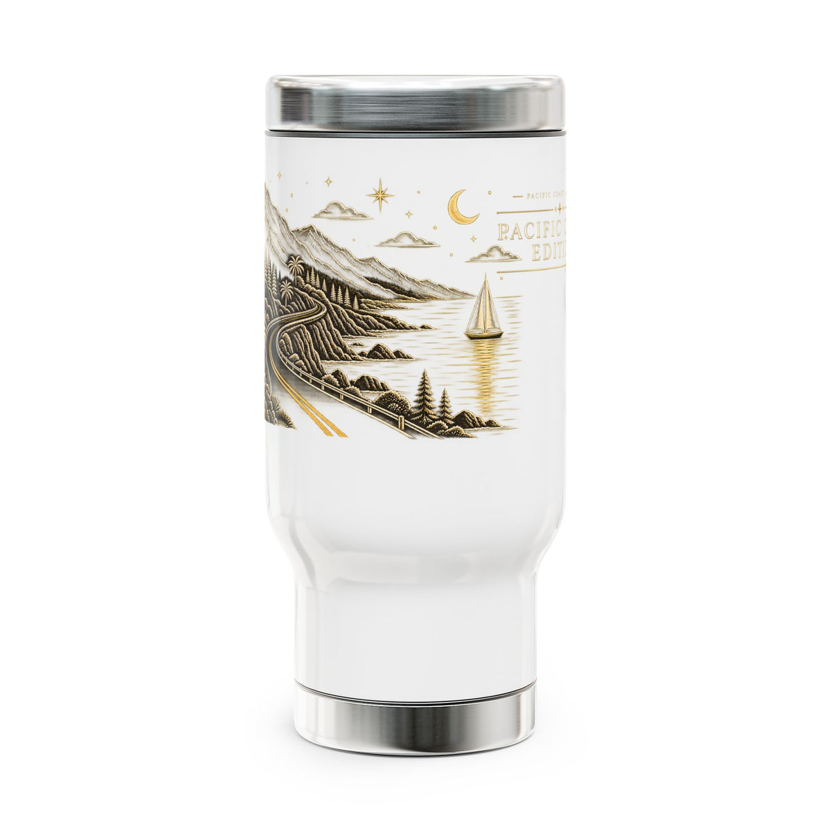 14oz Stainless Travel Mug with Handle | NOIR Collection | Pacific Coast Edition