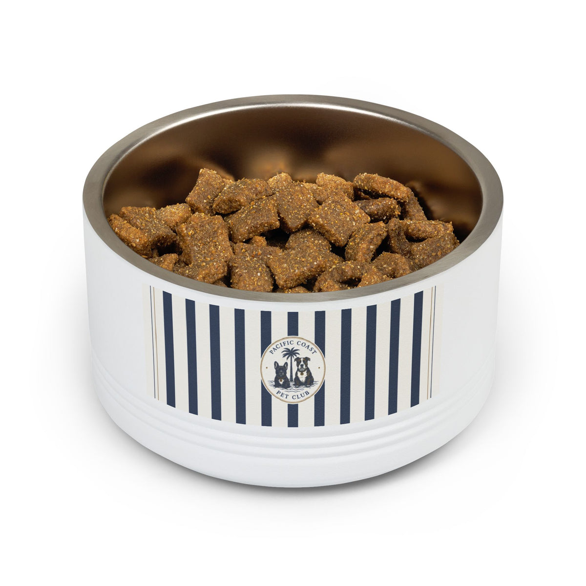 Nautical Stripe Stainless Pet Bowl | Pacific Coast Pet Club | Pacific Coast Edition