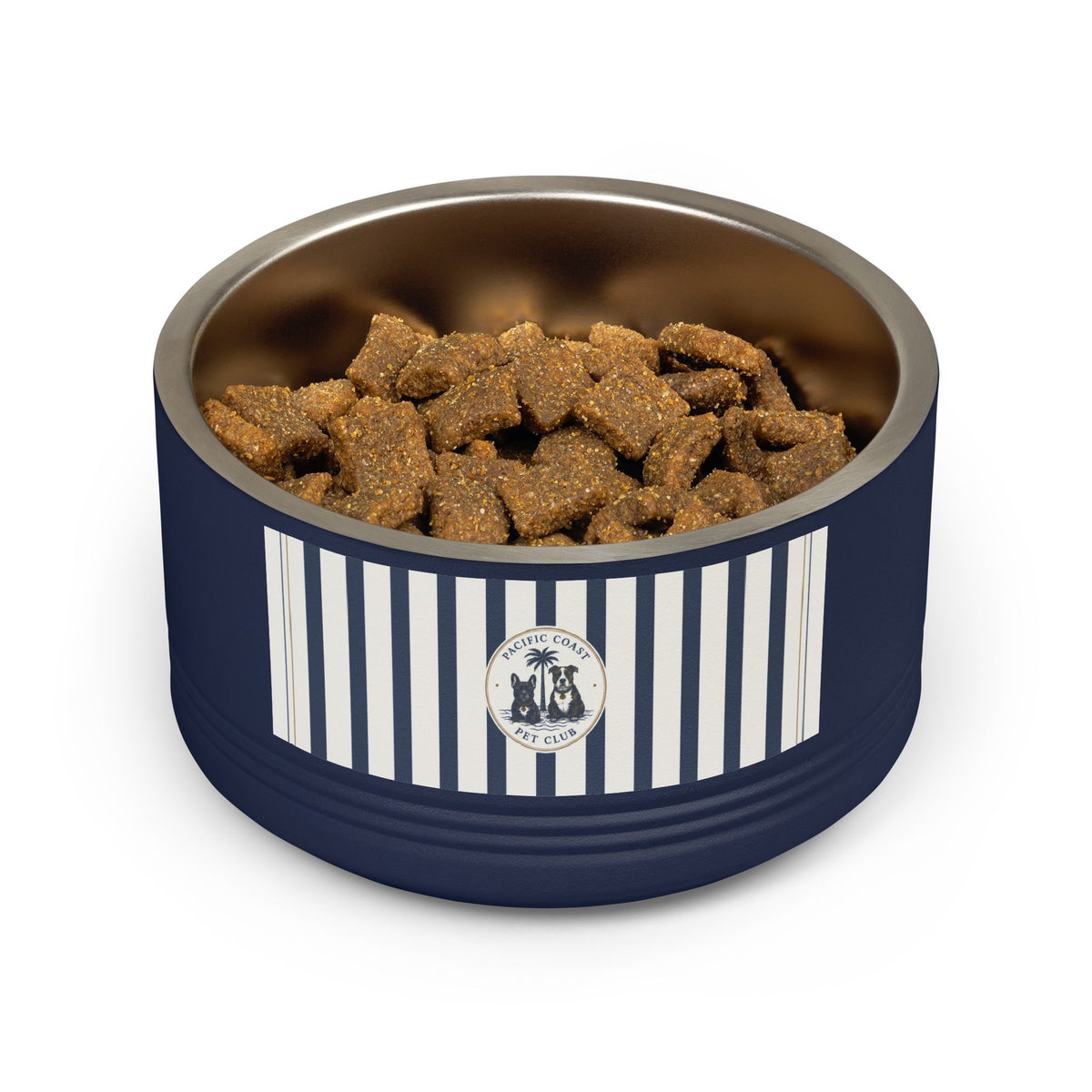 Nautical Stripe Stainless Pet Bowl | Pacific Coast Pet Club | Pacific Coast Edition
