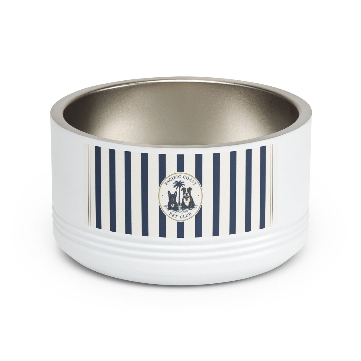 Nautical Stripe Stainless Pet Bowl | Pacific Coast Pet Club | Pacific Coast Edition
