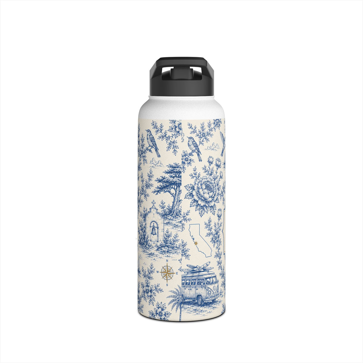 Toile Coastal Water Bottle | California Toile Collection