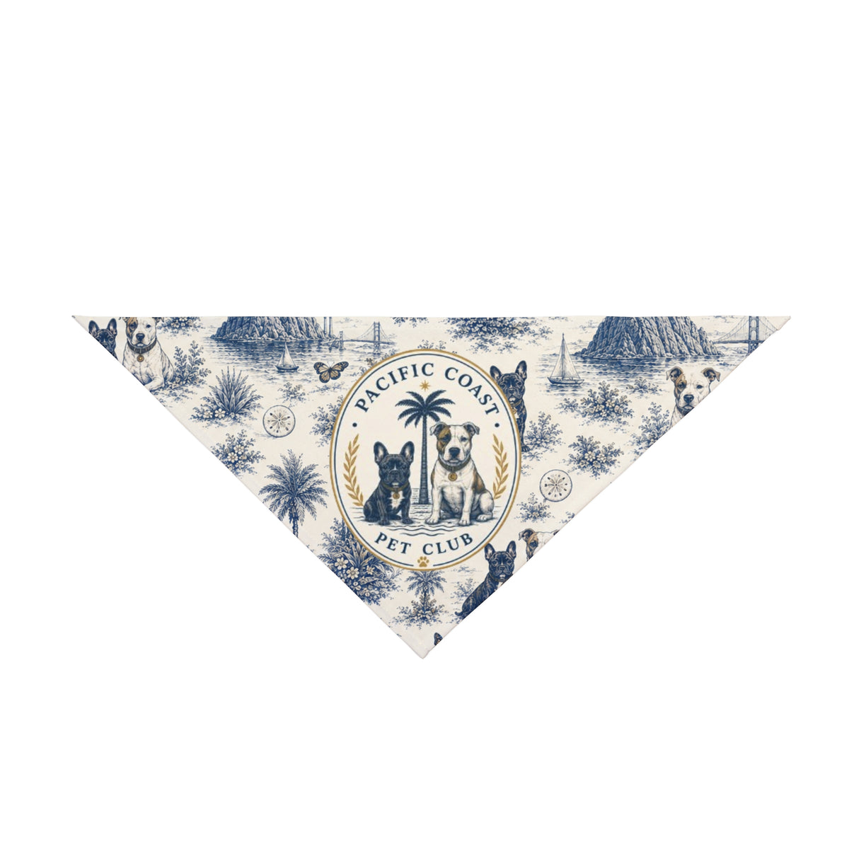 Toile Crest Bandana | Pacific Coast Pet Club | Pacific Coast Edition