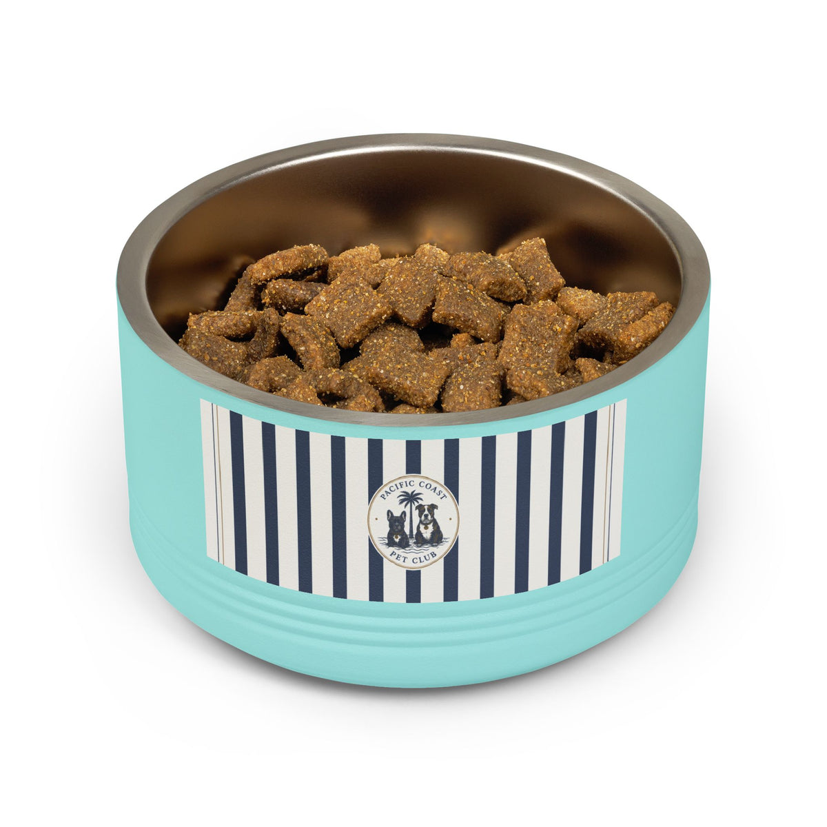 Nautical Stripe Stainless Pet Bowl | Pacific Coast Pet Club | Pacific Coast Edition