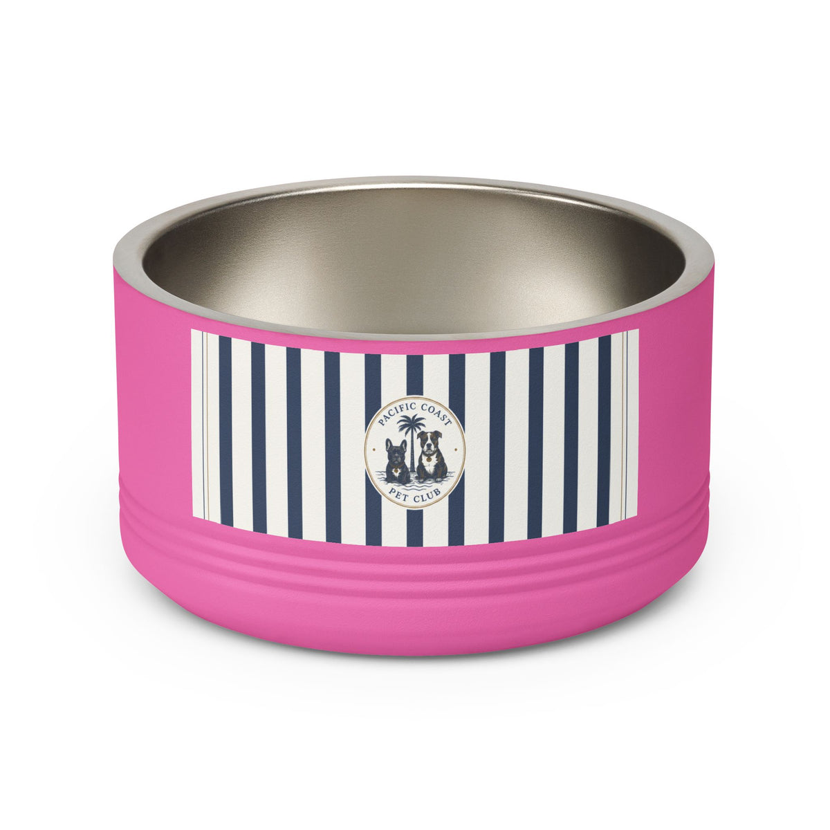 Nautical Stripe Stainless Pet Bowl | Pacific Coast Pet Club | Pacific Coast Edition
