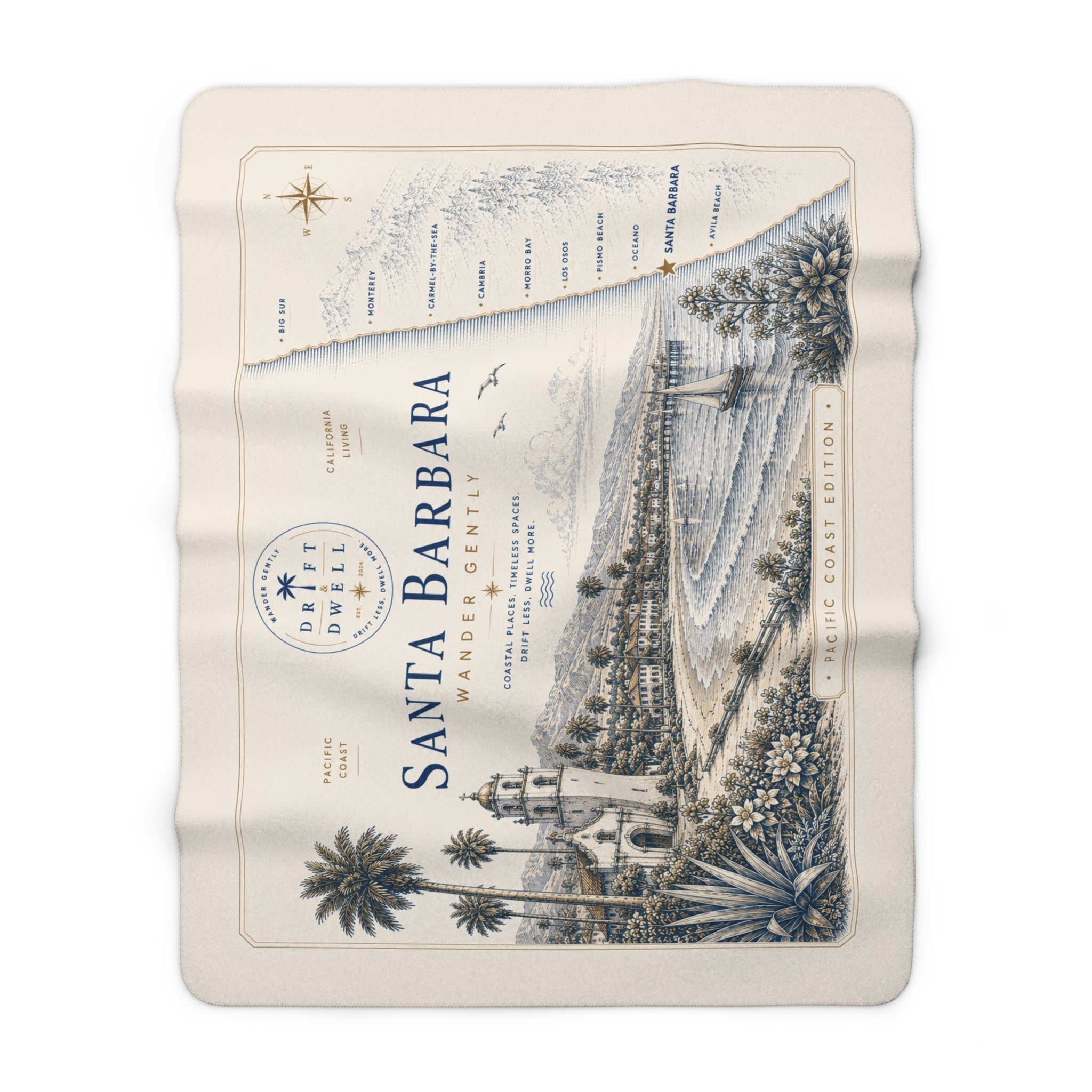 Santa Barbara Sherpa Fleece Blanket | Pacific Coast Edition
