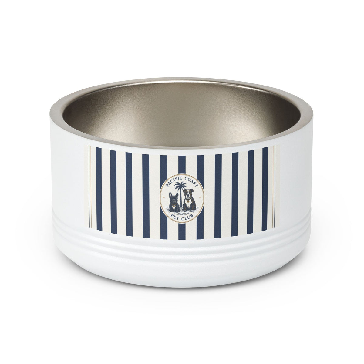 Nautical Stripe Stainless Pet Bowl | Pacific Coast Pet Club | Pacific Coast Edition