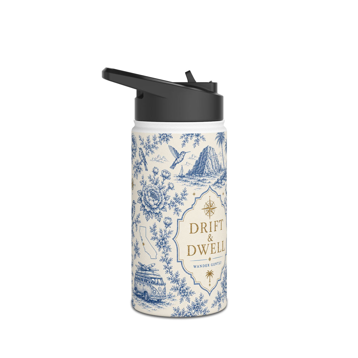 Toile Coastal Water Bottle | California Toile Collection