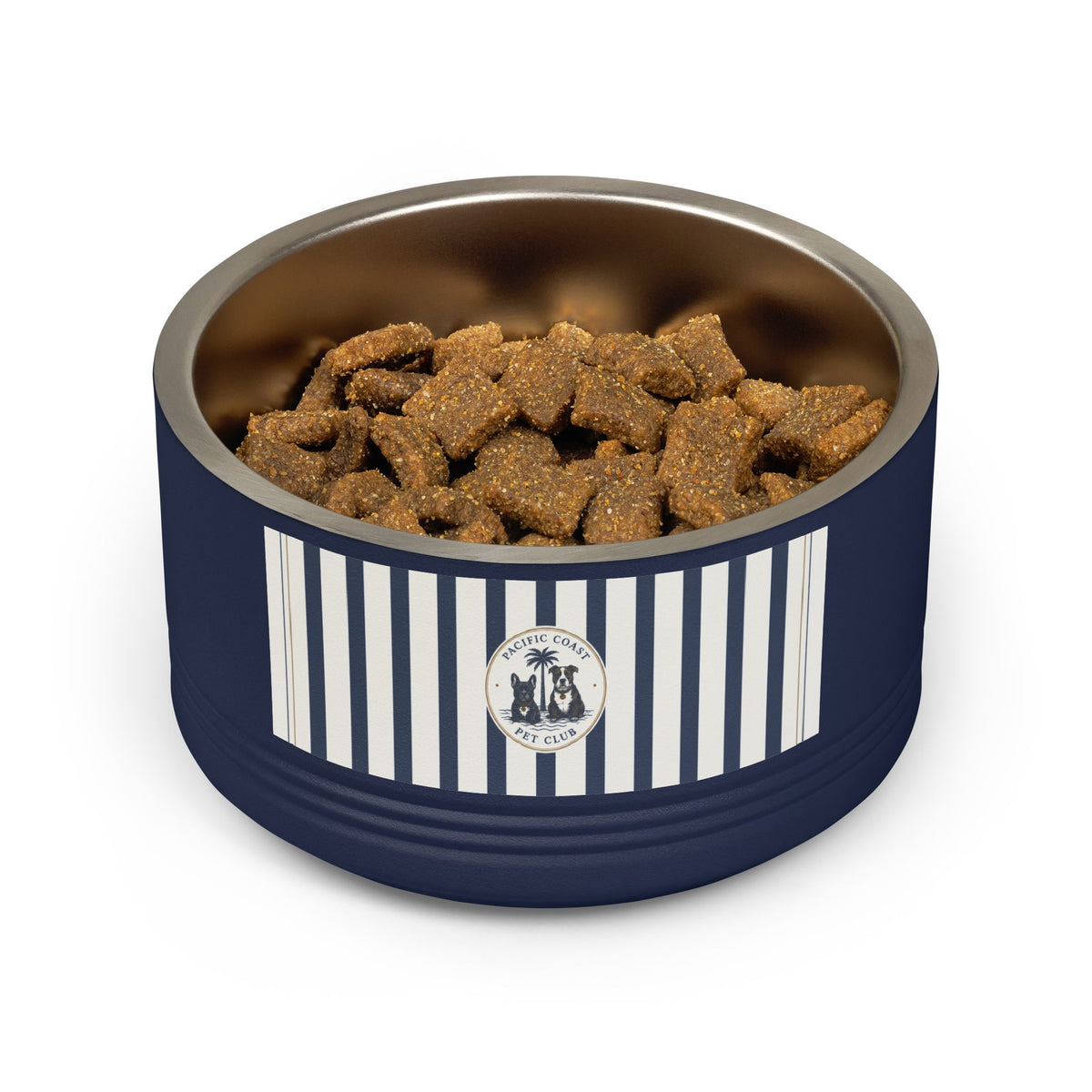 Nautical Stripe Stainless Pet Bowl | Pacific Coast Pet Club | Pacific Coast Edition
