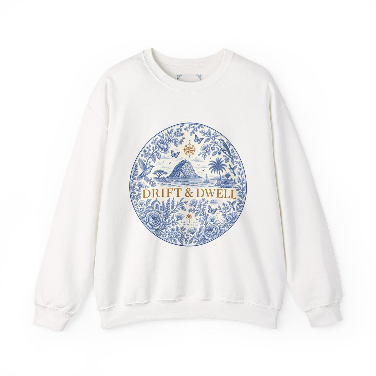 Drift & Dwell Crewneck Sweatshirt | California Toile Collection | Pacific Coast Edition