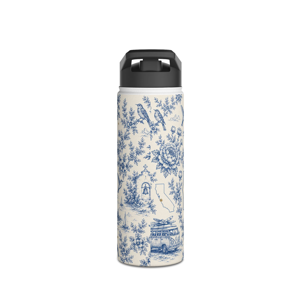 Toile Coastal Water Bottle | California Toile Collection