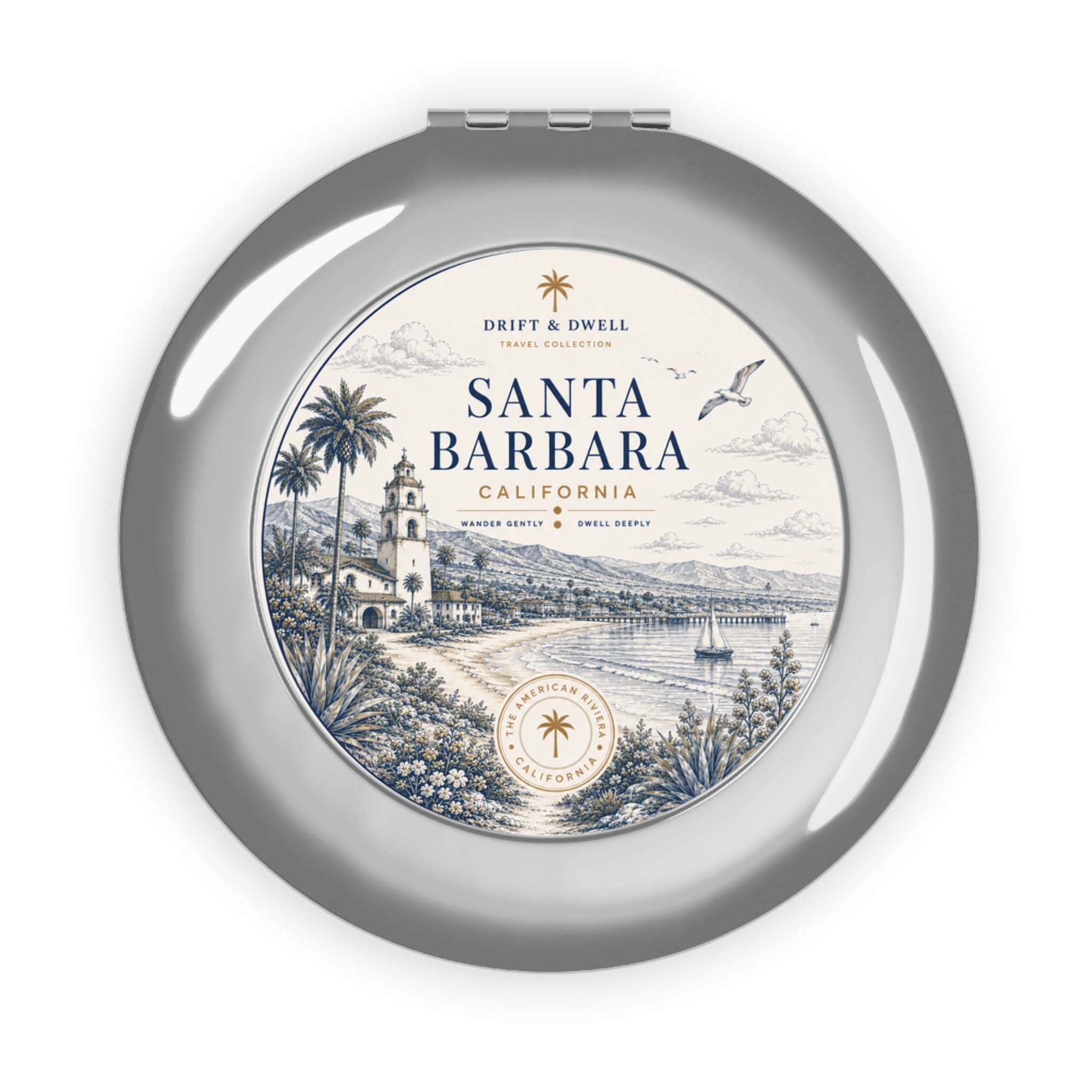 Santa Barbara Compact Travel Mirror | Pacific Coast Edition