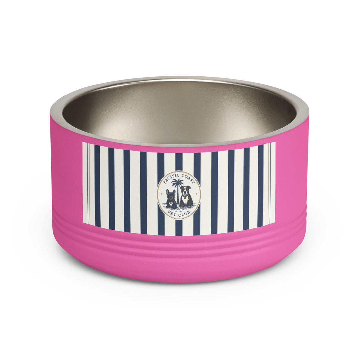 Nautical Stripe Stainless Pet Bowl | Pacific Coast Pet Club | Pacific Coast Edition