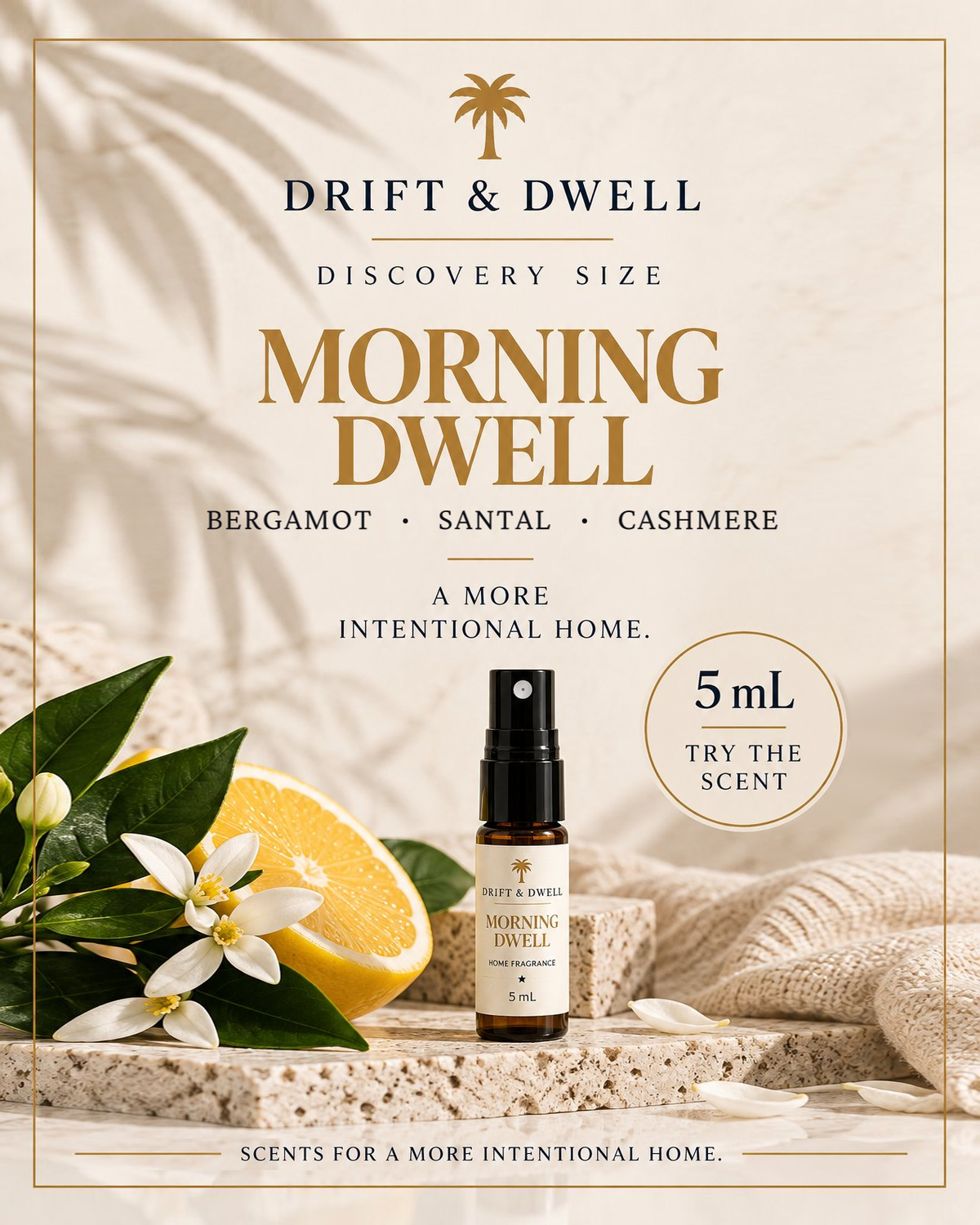 Morning Dwell 5 mL, Bergamot, Santal, Cashmere