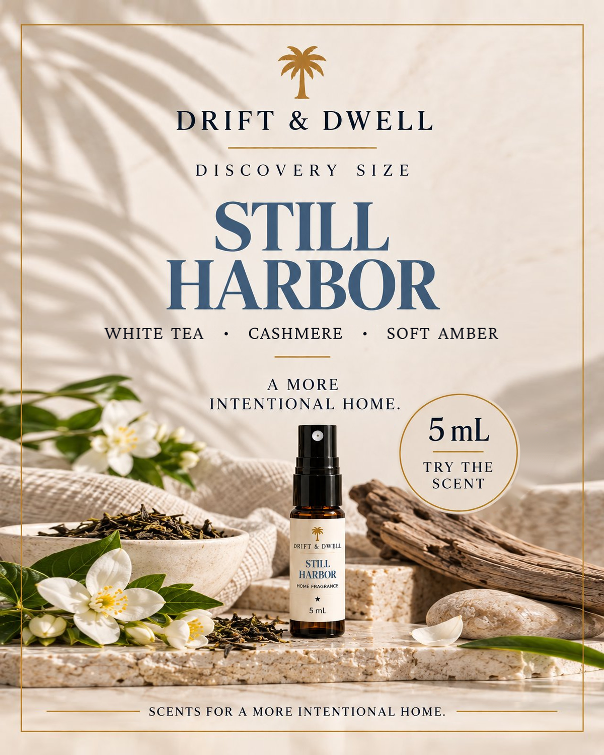 Still Harbor 5 mL, White Tea, Cashmere, Soft Amber